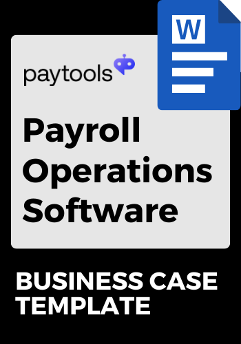 Business case for payroll operations software template cover