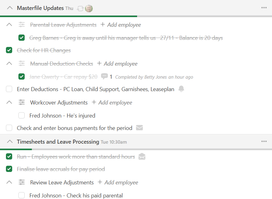 A detailed payroll processing checklist in Paytools