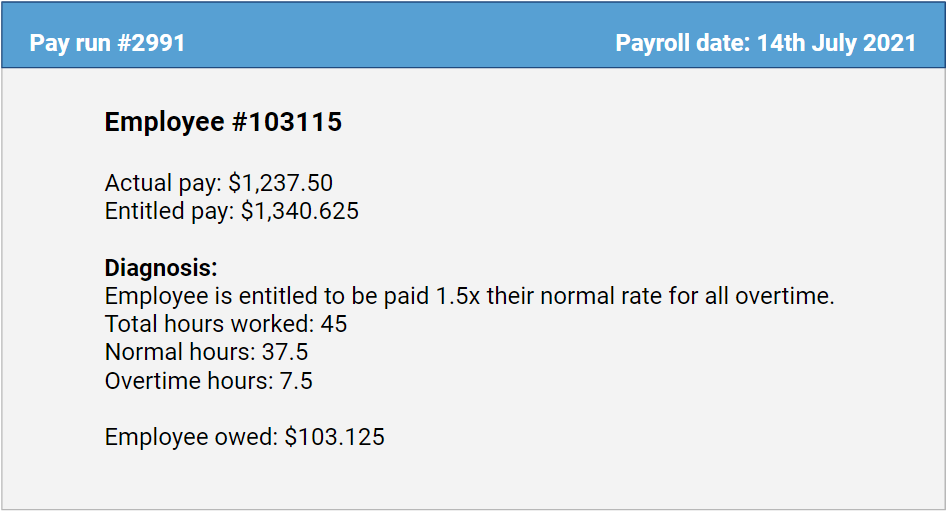 Wage checker output report