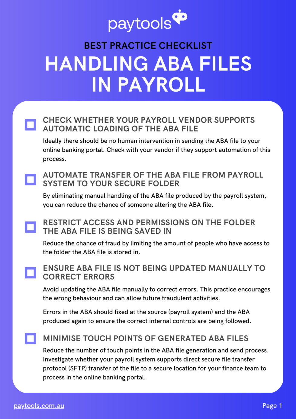 Handling ABA Files in Payroll: Best Practice Checklist | #1 Payroll Blog