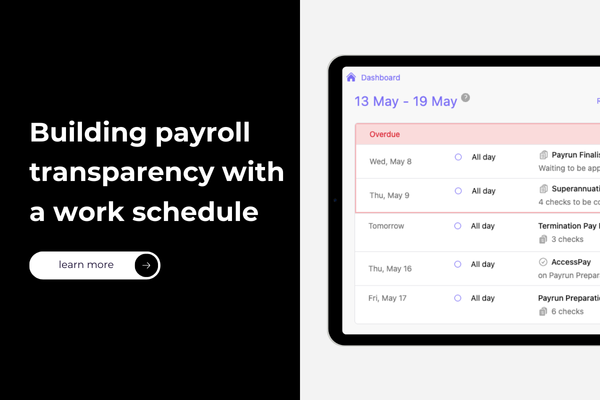 Building payroll transparency with a work schedule