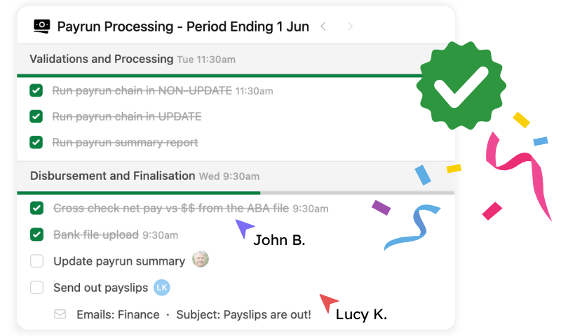 Payrun checklist